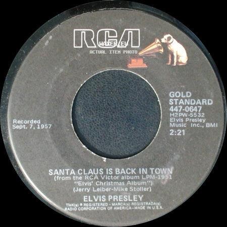 Elvis Presley - Santa Claus Is Back In Town / Blue Christmas side A