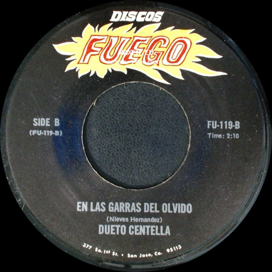 Dueto Centella - Desamparado / En Las Garras Del Olvido side B