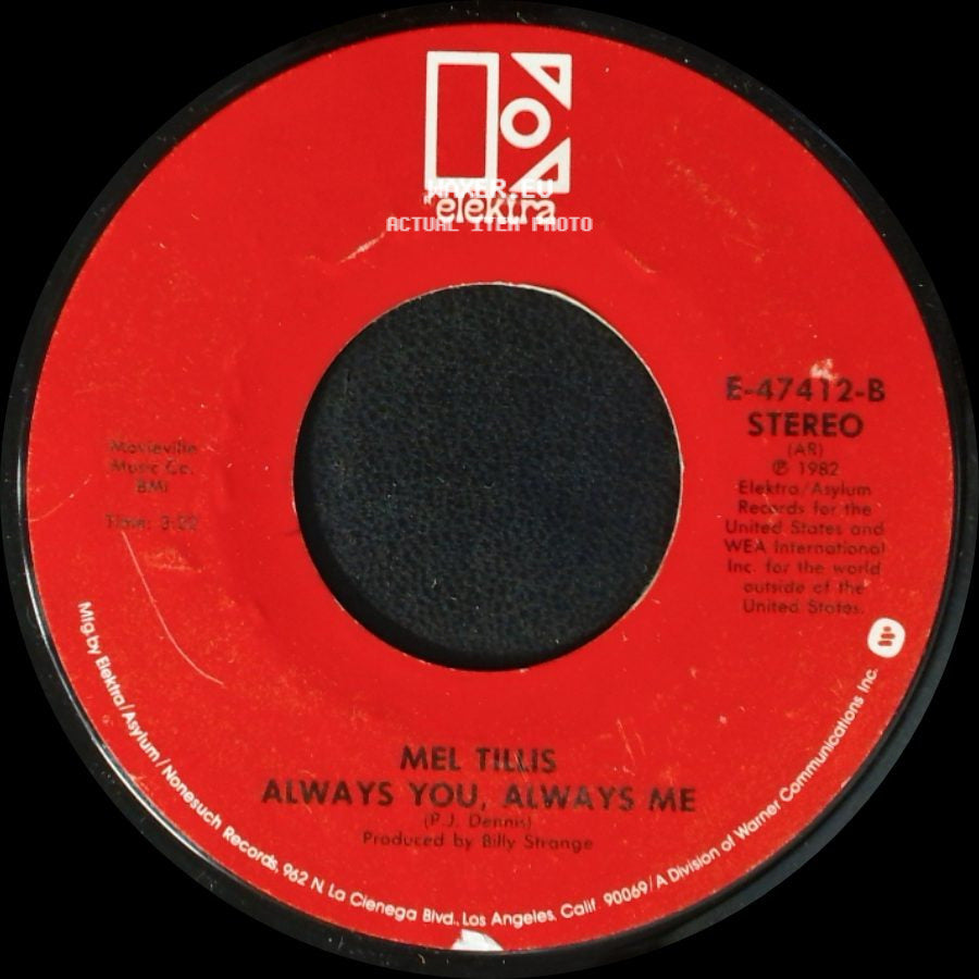 Mel Tillis - It's A Long Way To Daytona / Always You, Always Me side B