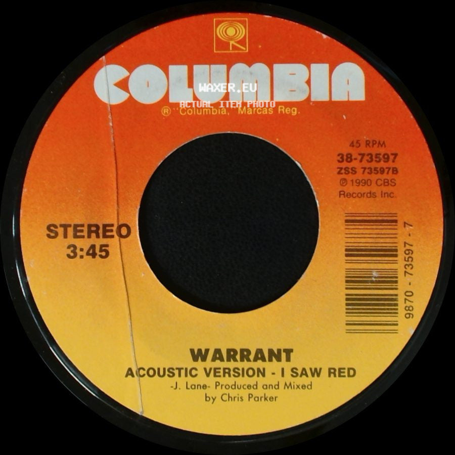 Warrant - Acoustic Version - I Saw Red / I Saw Red side A