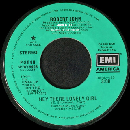 Robert John - Hey There Lonely Girl / Hey There Lonely Girl side A