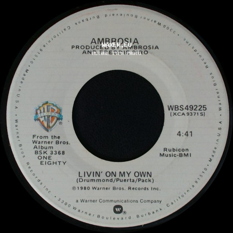 Ambrosia - Livin' On My Own / Biggest Part Of Me side A
