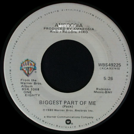 Ambrosia - Livin' On My Own / Biggest Part Of Me side B