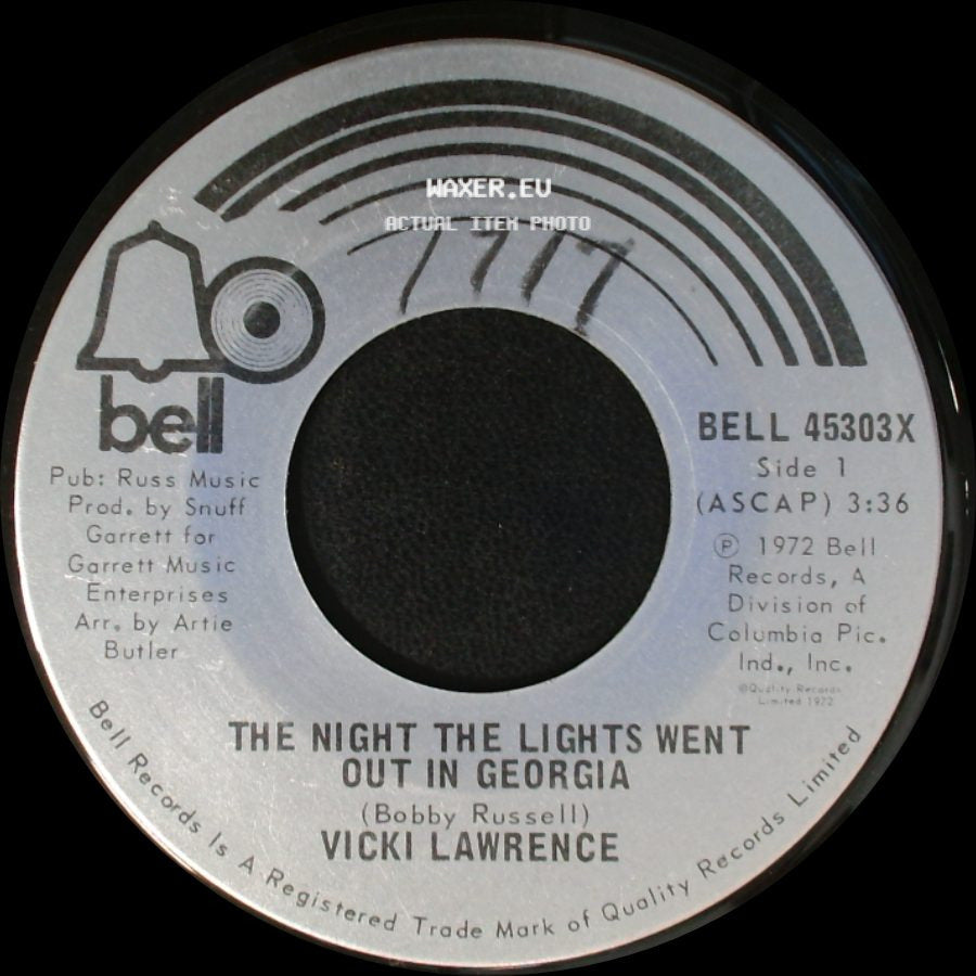 Vicki Lawrence - The Night The Lights Went Out In Georgia / Dime A Dance side A