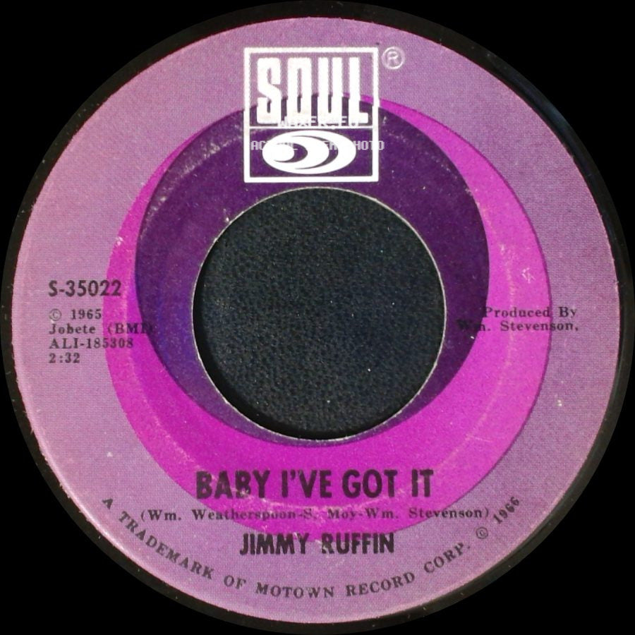Jimmy Ruffin - What Becomes Of The Brokenhearted / Baby I've Got It side B