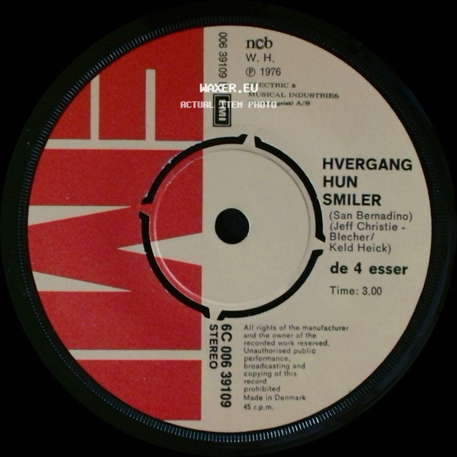 De 4 Esser - Hvergang Hun Smiler / Jeg Går Og Længes Dagen Lang side A