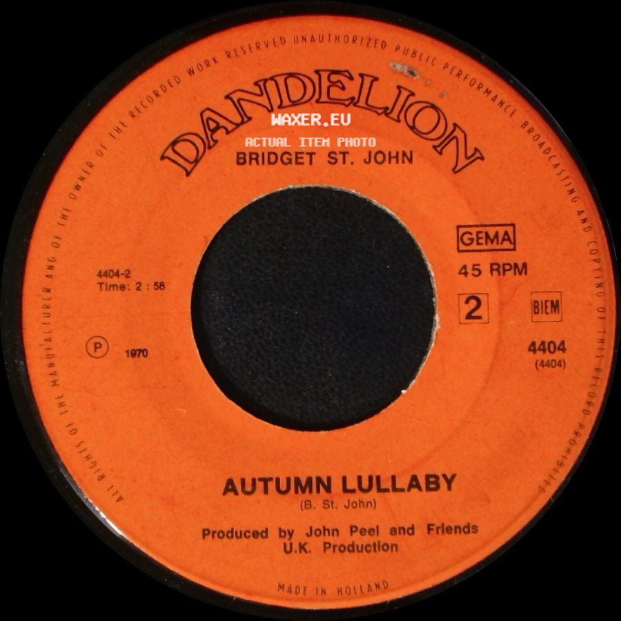 Bridget St. John - To B Without A Hitch / Autumn Lullaby side B