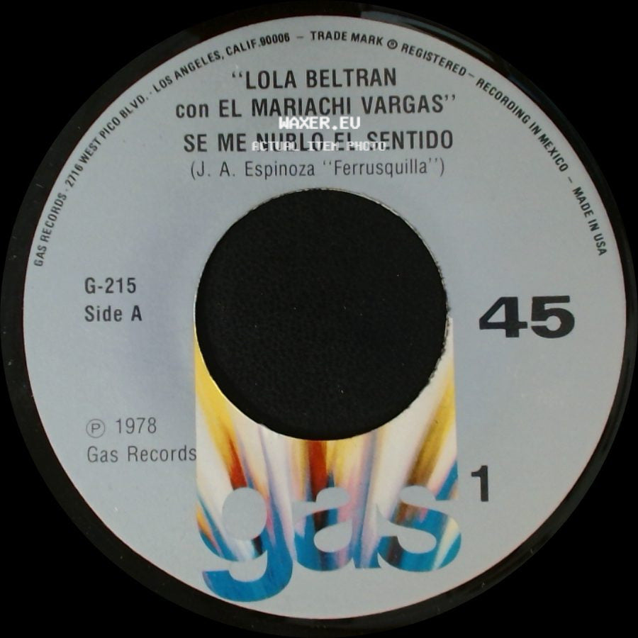 Lola Beltran Con El Mariachi Vargas - Se Me Nublo El Sentido / Mejor Me Voy side A