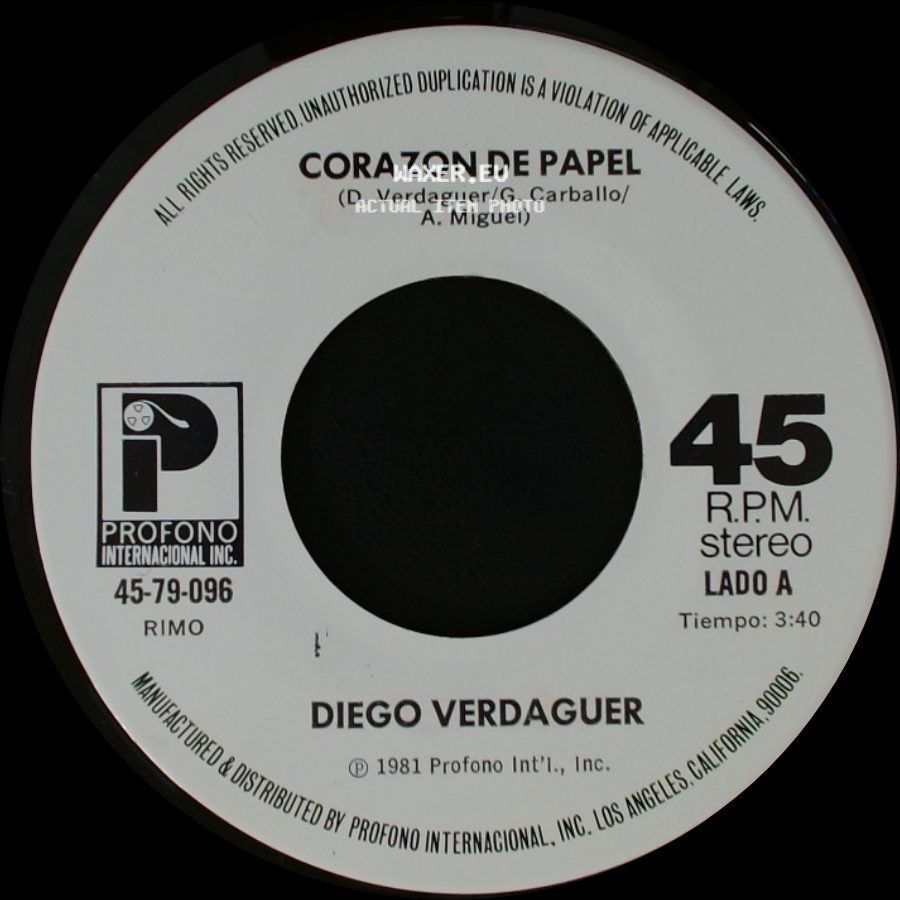 Diego Verdaguer - Corazon De Papel / Desierto side A