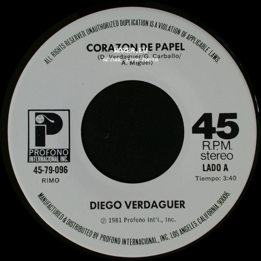 Diego Verdaguer - Corazon De Papel / Desierto side A