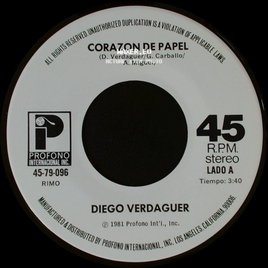 Diego Verdaguer - Corazon De Papel / Desierto side A