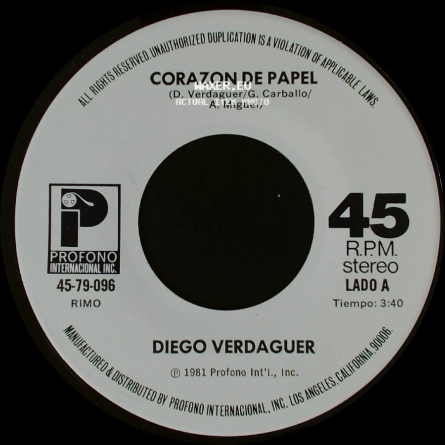 Diego Verdaguer - Corazon De Papel / Desierto side A