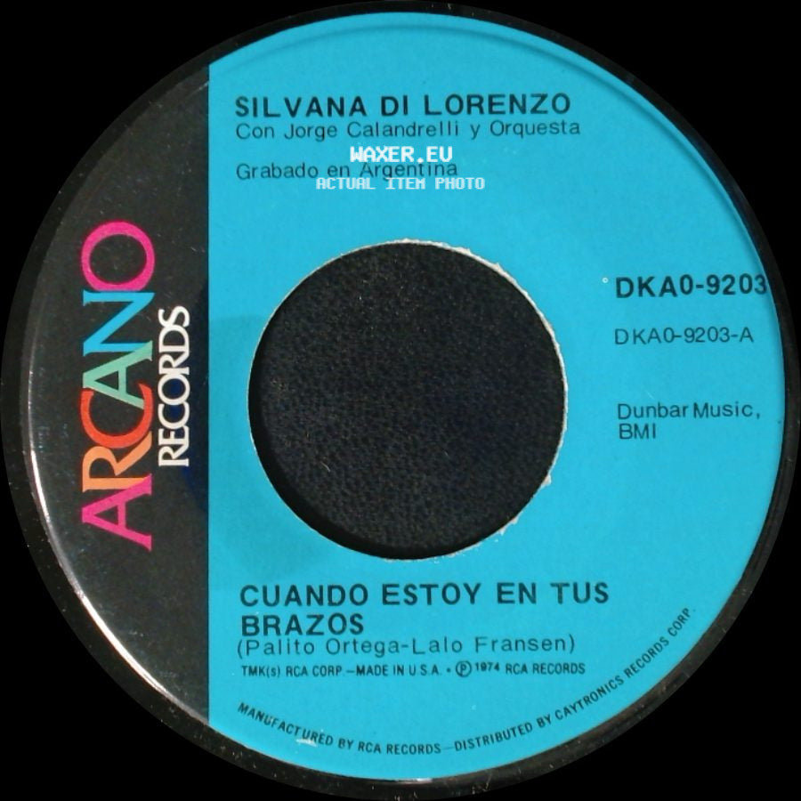 Silvana Di Lorenzo - Cuando Estoy En Tus Brazos / Amor Que Te Quiero Tanto side A