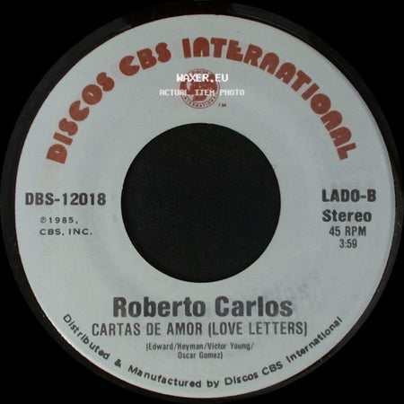 Roberto Carlos - Corazon (Coracao) / Cartas De Amor (Love Letters) side B