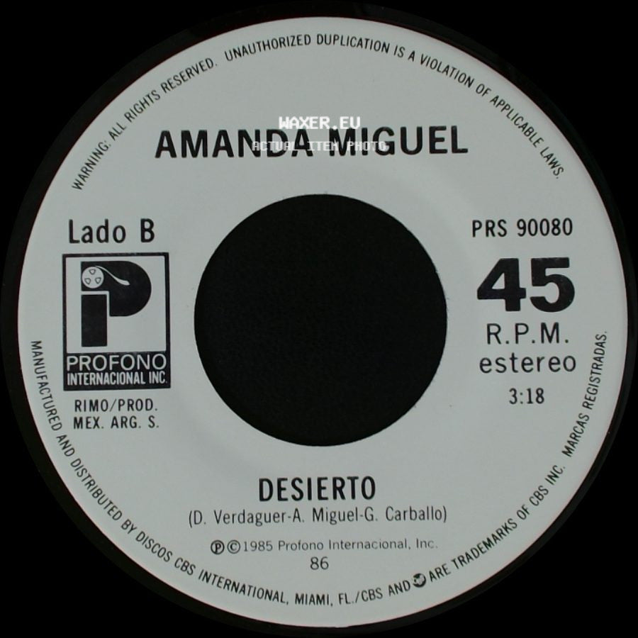 Amanda Miguel - Las Pequeñas Cosas / Desierto side B