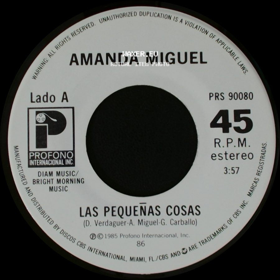 Amanda Miguel - Las Pequeñas Cosas / Desierto side A
