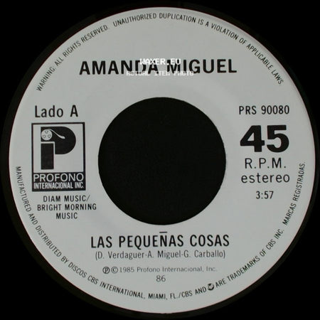 Amanda Miguel - Las Pequeñas Cosas / Desierto side A