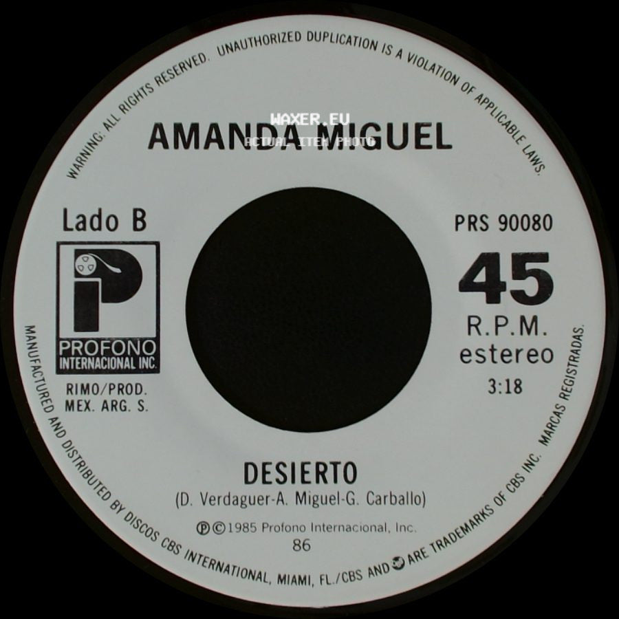 Amanda Miguel - Las Pequeñas Cosas / Desierto side B