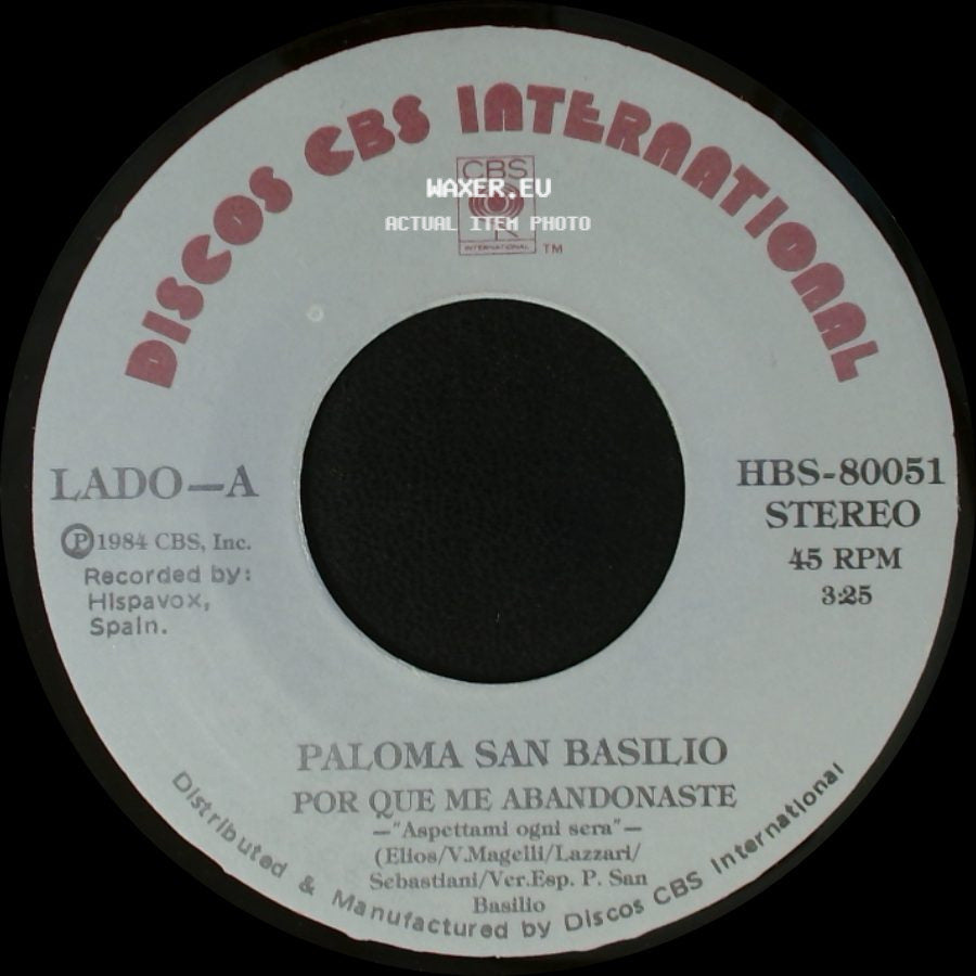 Paloma San Basilio - Por Que Me Abandonaste / Mi Muñeca side A