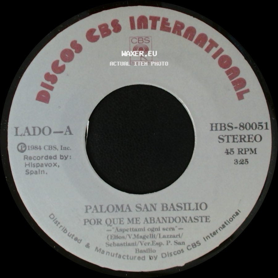 Paloma San Basilio - Por Que Me Abandonaste / Mi Muñeca side A