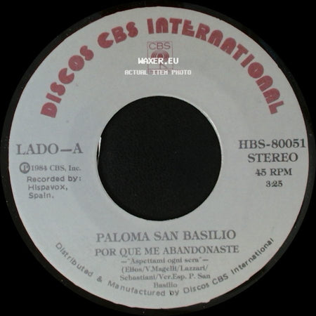 Paloma San Basilio - Por Que Me Abandonaste / Mi Muñeca side A