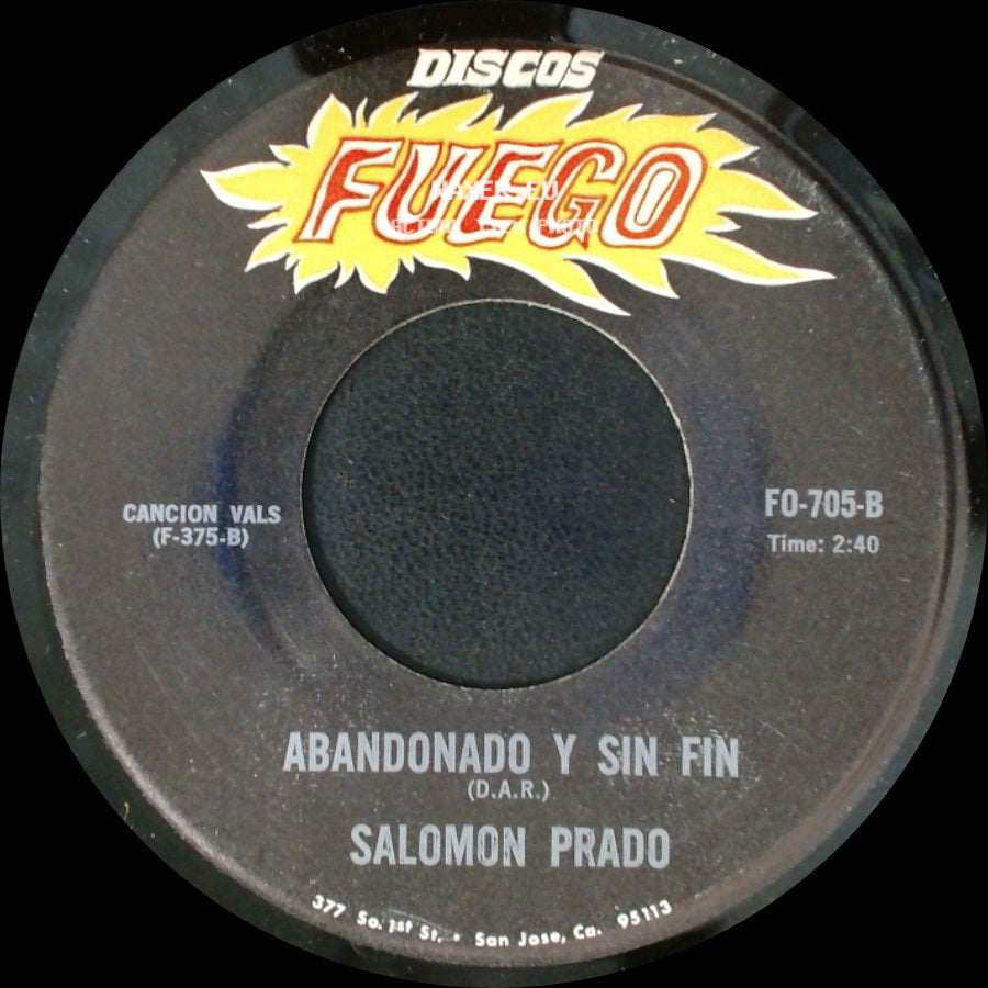 Salomon Prado - El Contrabando Del Paso / Abandonado Y Sin Fin side B