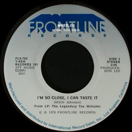Y-Ker / Tex Williams - Make It Pretty For Me Baby / I'm So Close, I Can Taste It side B