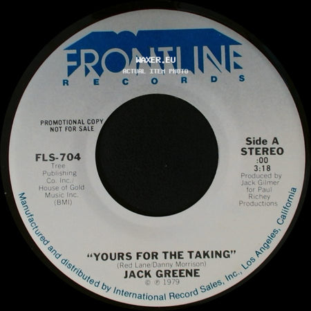 Jack Greene - Yours For The Taking / Sixty Days side A
