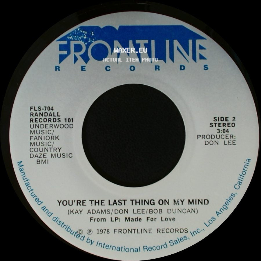 Belinda / Randall - You Show Me Yours & I'll Show You Mine / You're The Last Thing On My Mind side B