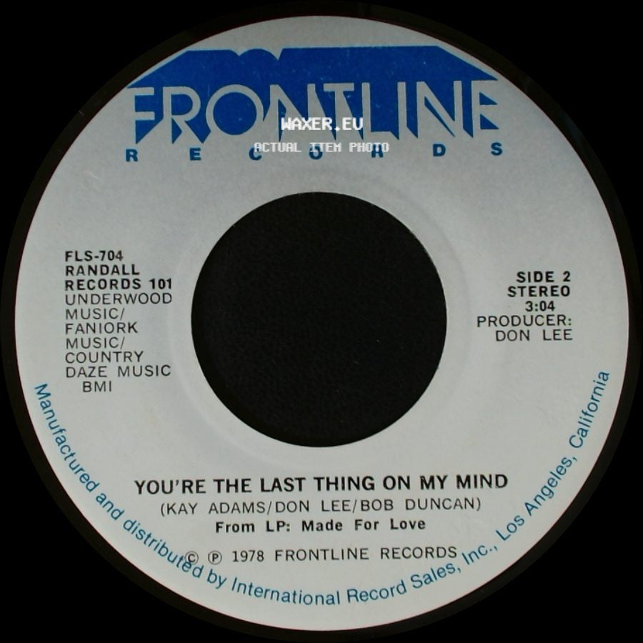 Belinda Shelmar-Poe / Randall - You Show Me Yours & I'll Show You Mine / You're The Last Thing On My Mind side B