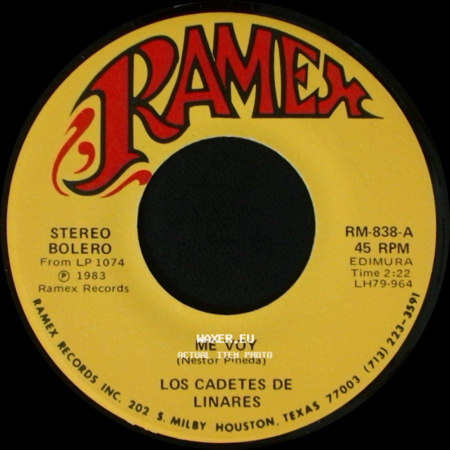 Los Cadetes De Linares - Me Voy / Adios Maria side A