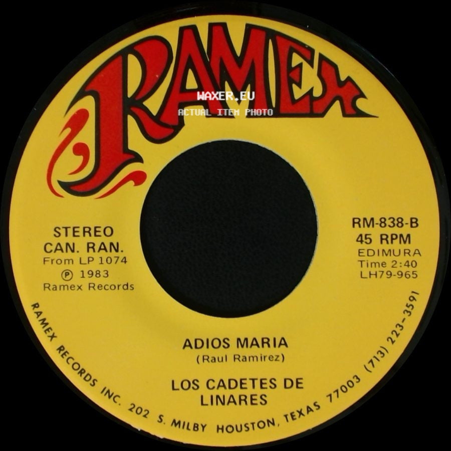 Los Cadetes De Linares - Me Voy / Adios Maria side B
