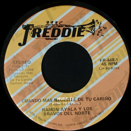 Ramon Ayala Y Los Bravos Del Norte - Sin Sangre En Las Venas / Cuando Mas Necesite De Tu Cariño side B