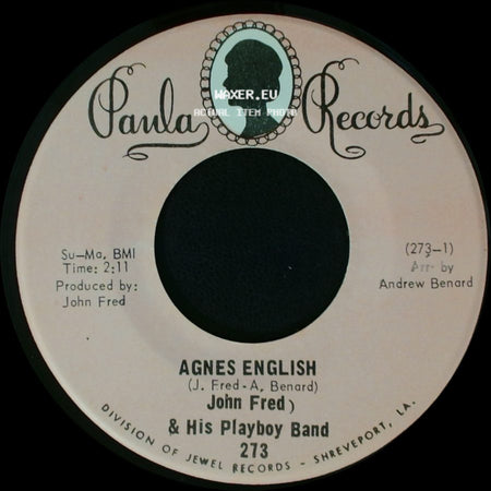 John Fred & His Playboy Band - Sad Story / Agnes English side B