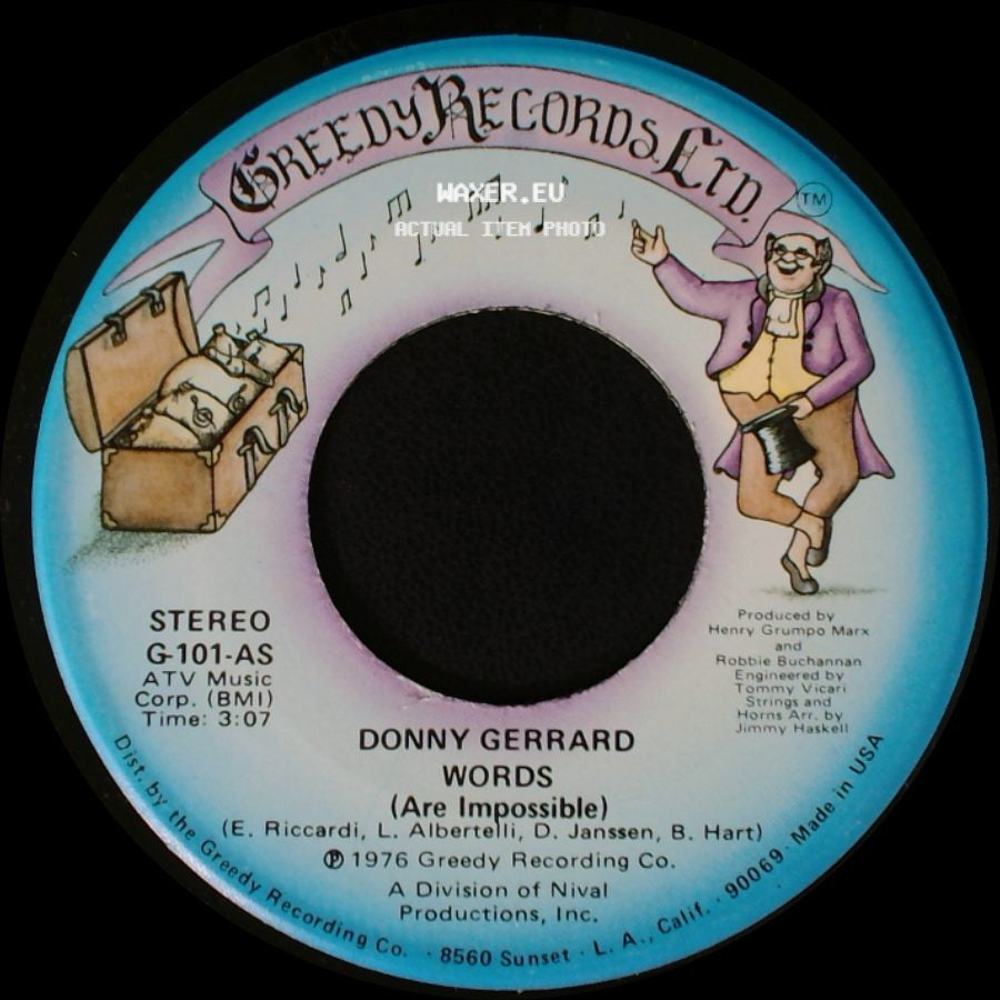 Donny Gerrard - Stand Up / Words (Are Impossible) side B