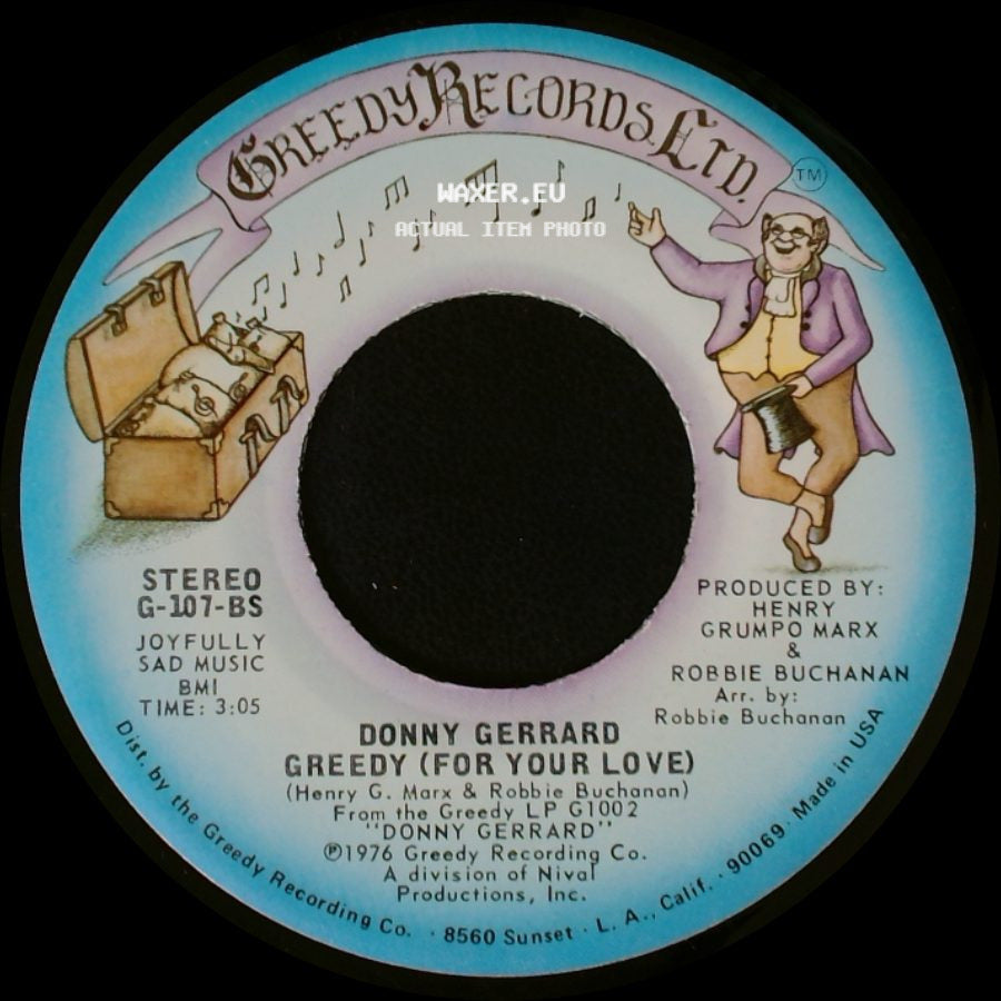 Donny Gerrard - He's Always Somewhere Around / Greedy (For Your Love) side B