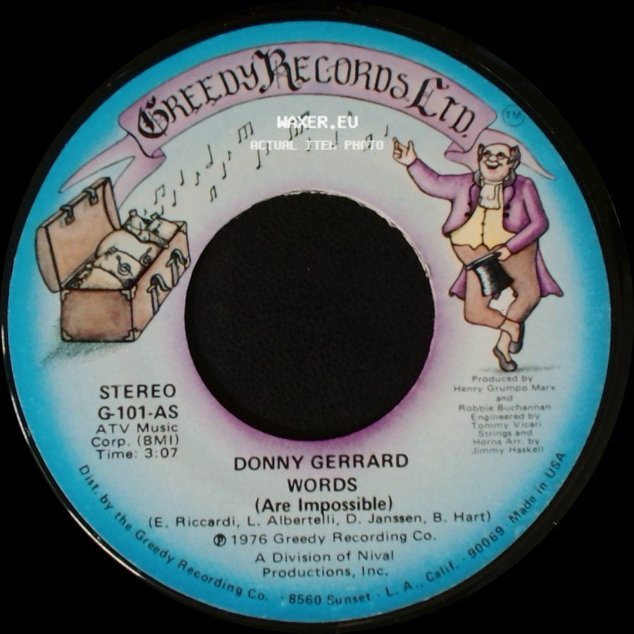 Donny Gerrard - Stand Up / Words (Are Impossible) side B