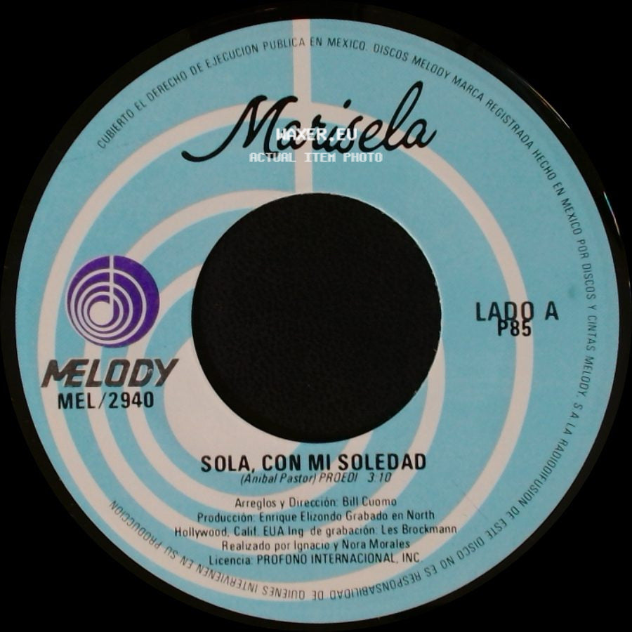 Marisela - Sola, Con Mi Soledad / Sienteme, Amame, Quiereme side A