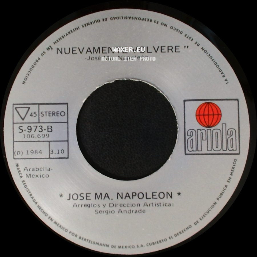 Jose Ma. Napoleon - Me Voy A Ir / Nuevamente Volvere side B