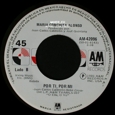 Maria Conchita Alonso - O Ella, O Yo / Por Ti, Por Mi side B