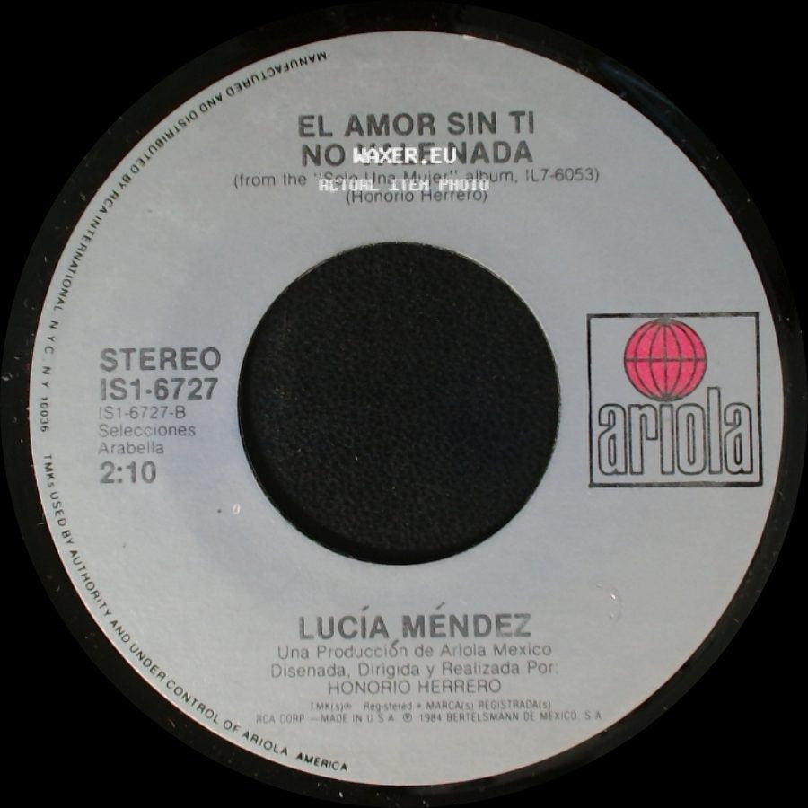 Lucía Méndez - Solo Una Mujer / El Amor Sin Ti No Vale Nada side B
