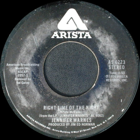 Jennifer Warnes - Right Time Of The Night / Daddy, Don't Go side A