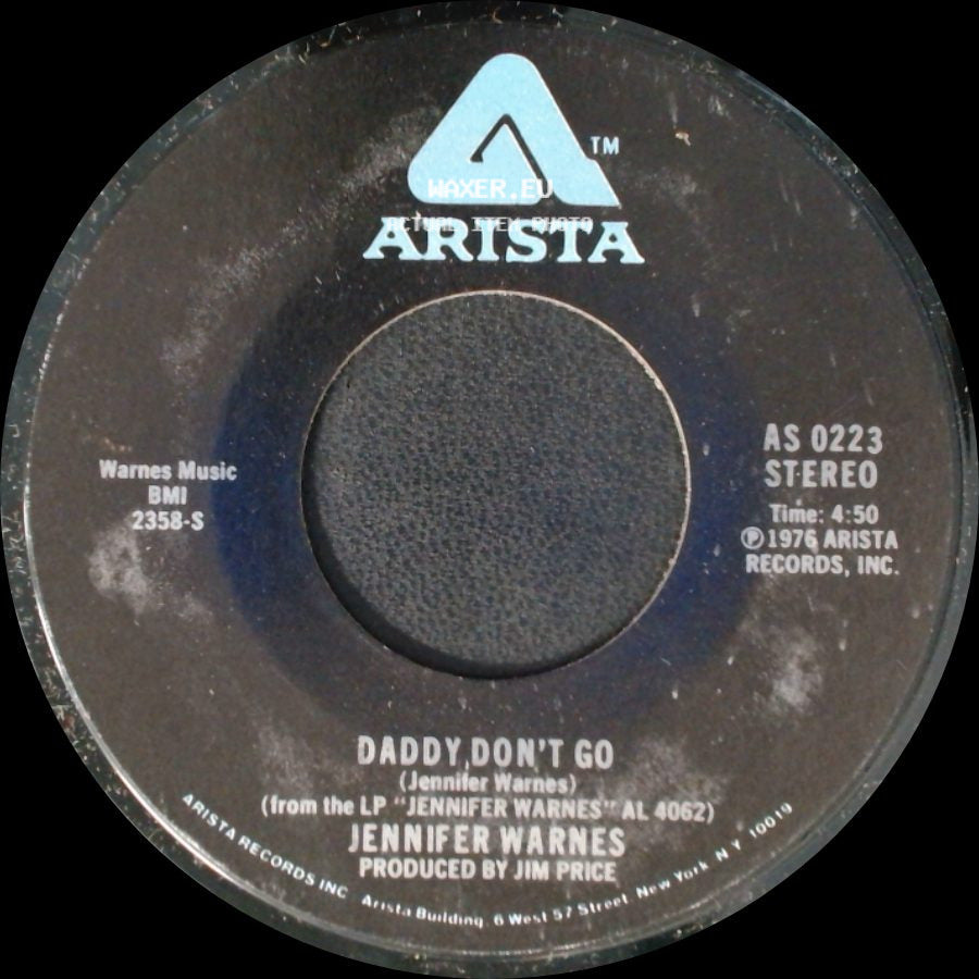 Jennifer Warnes - Right Time Of The Night / Daddy, Don't Go side B