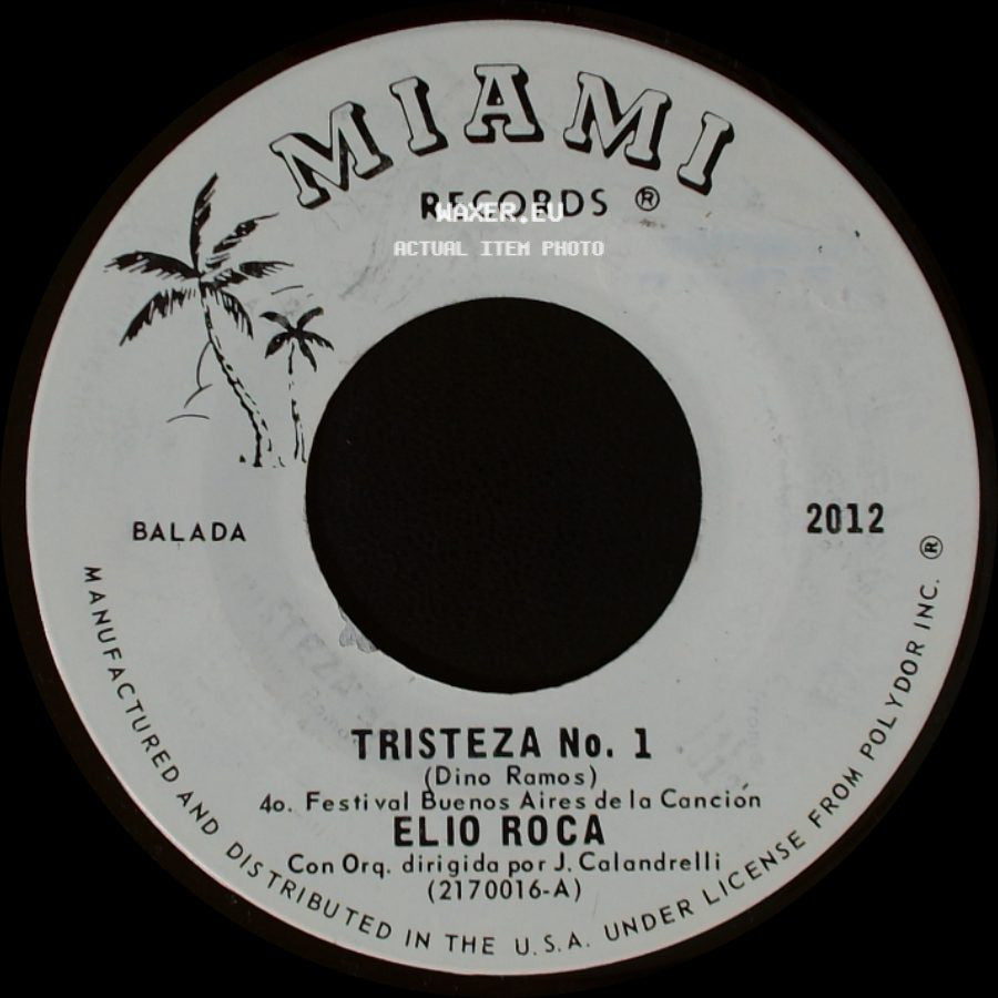 Elio Roca - Tristeza No. 1 / Otra Vez Junto A Ti side A