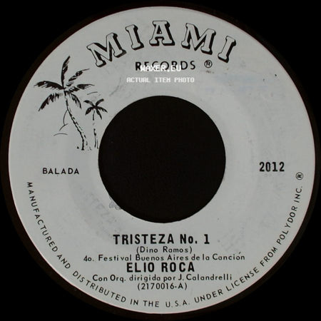 Elio Roca - Tristeza No. 1 / Otra Vez Junto A Ti side A