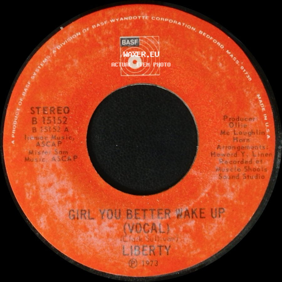 Liberty - Girl You Better Wake Up (Instrumental) / Girl You Better Wake Up (Vocal) side B