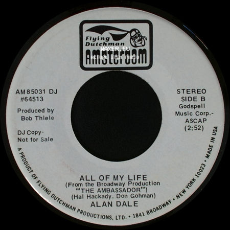 Alan Dale - This Is Only The Beginning / All Of My Life side B