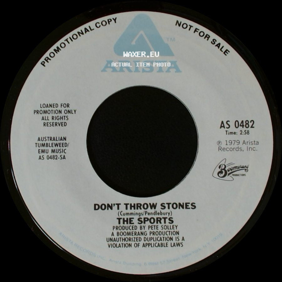 The Sports - Mailed It To Your Sister / Don't Throw Stones side B