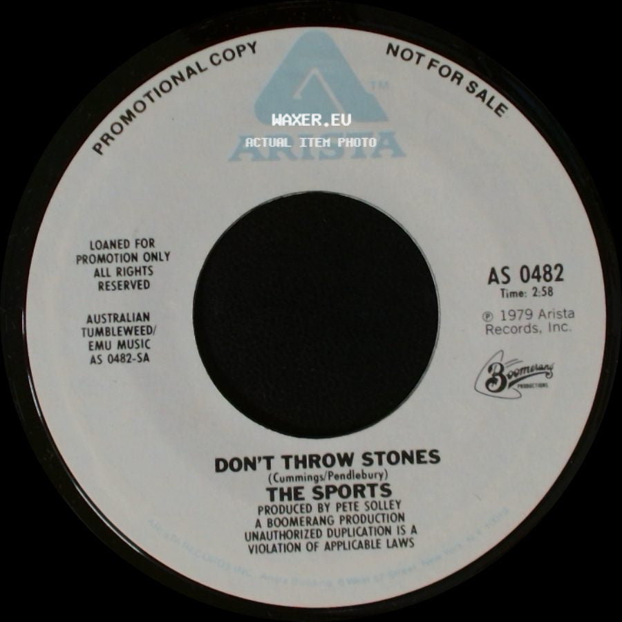 The Sports - Don't Throw Stones / Mailed It To Your Sister side A