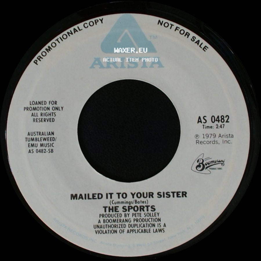 The Sports - Don't Throw Stones / Mailed It To Your Sister side B
